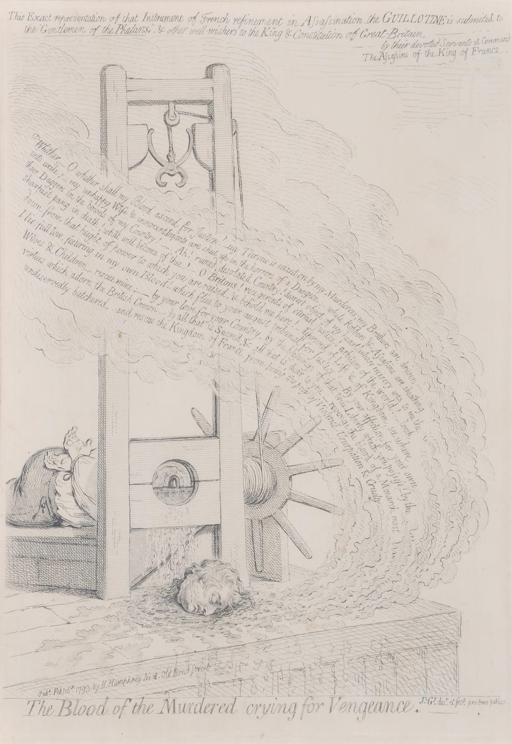 Artwork by James Gillray, All showing signs of browning and spotting from sunlight exposure. paper cockling throughout, Made of engraved prints