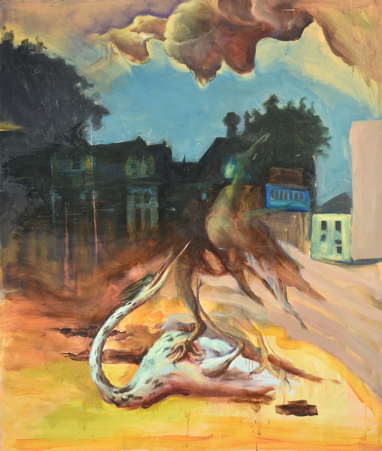 Artwork by Caroline Gorick, The angelic awards ascended mute and sad for man, Made of Oil on canvas