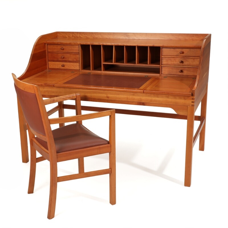 Artwork by Andreas Hansen, A free-standing solid cherry wood writing desk, Made of cherry wood