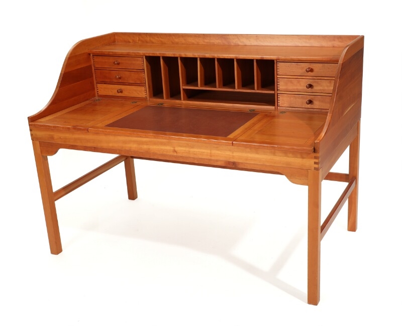 Artwork by Andreas Hansen, A free-standing solid cherry wood writing desk, Made of cherry wood
