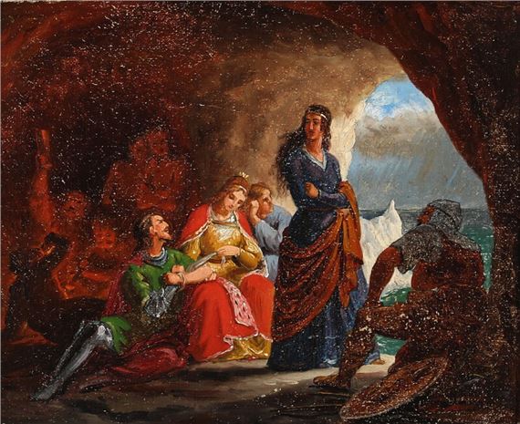 A group of vikings in a cave by Niels Anker Lund