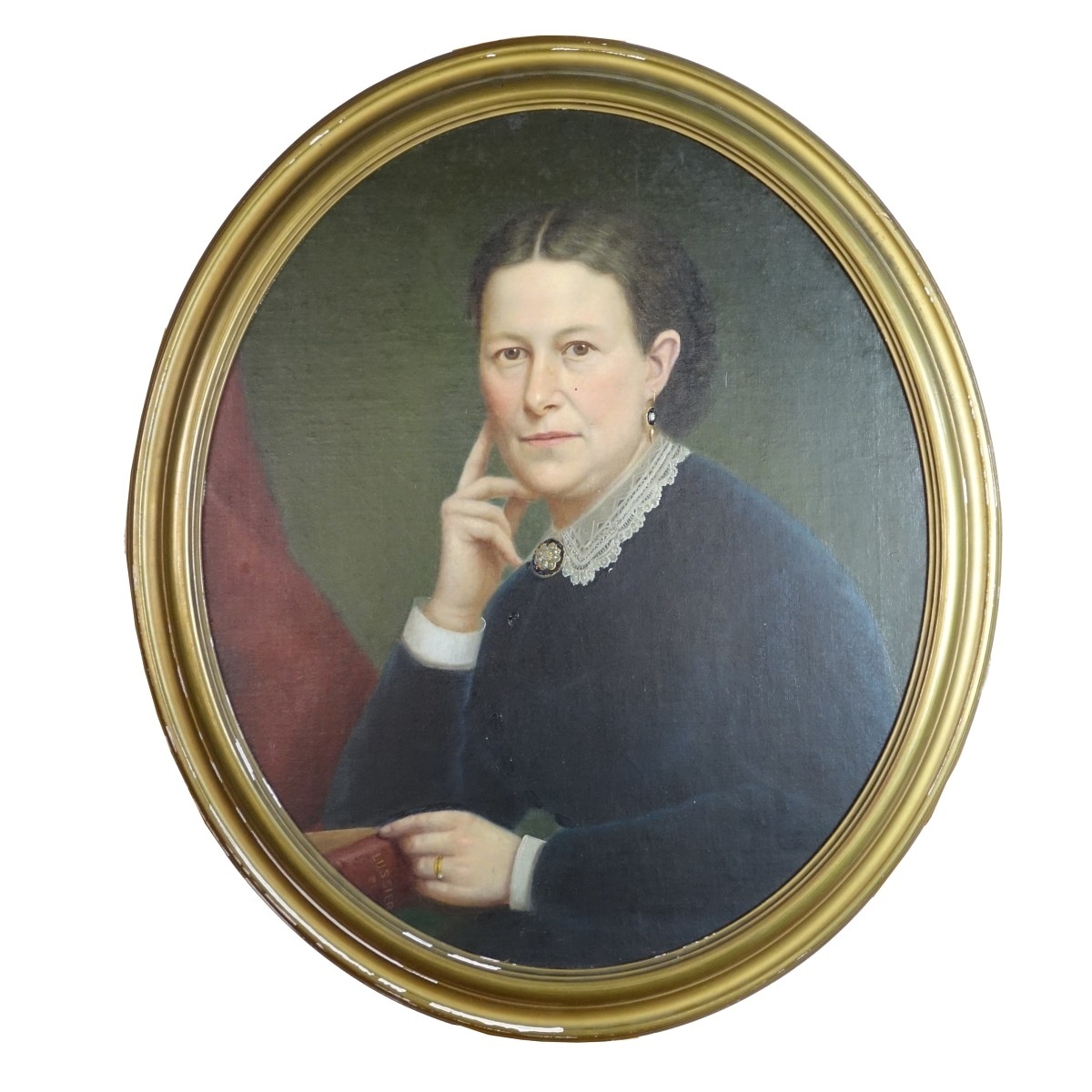 Artwork by Louis Olezerne Lussier, Portrait of a Woman, Made of Oil on Board