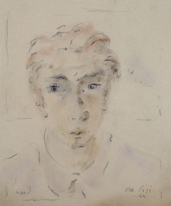 Artwork by Filippo de Pisis, RITRATTO DI GIOVINETTO, Made of Mixed media on paper