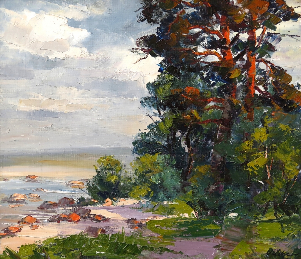 Artwork by Harijs Veldre, Roja shore, Made of oil on canvas