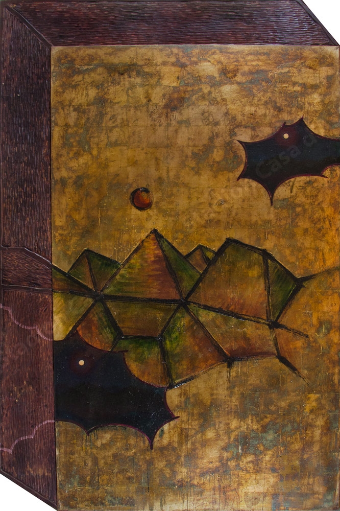 Artwork by Joze Slak-doka, Mali Golobinjek, Made of oil and mixed media on canvas with engraved and painted wood