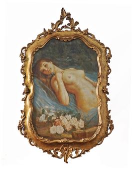 Reclining Nude & White Roses - Daniel Tixier