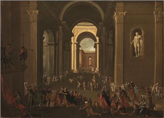 PROSPETTIVA ARCHITETTONICA CON L'INCONTRO TRA SALOMONE E LA REGINA DI SABA Picture