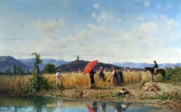 Contadini alle messi by Francesco Mancini, 1868