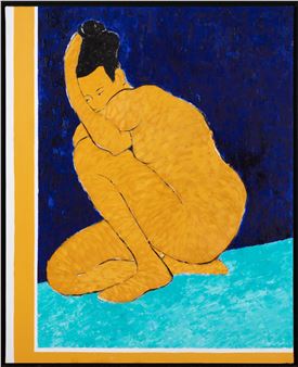 Crouching nude - Linda Ting Wareham