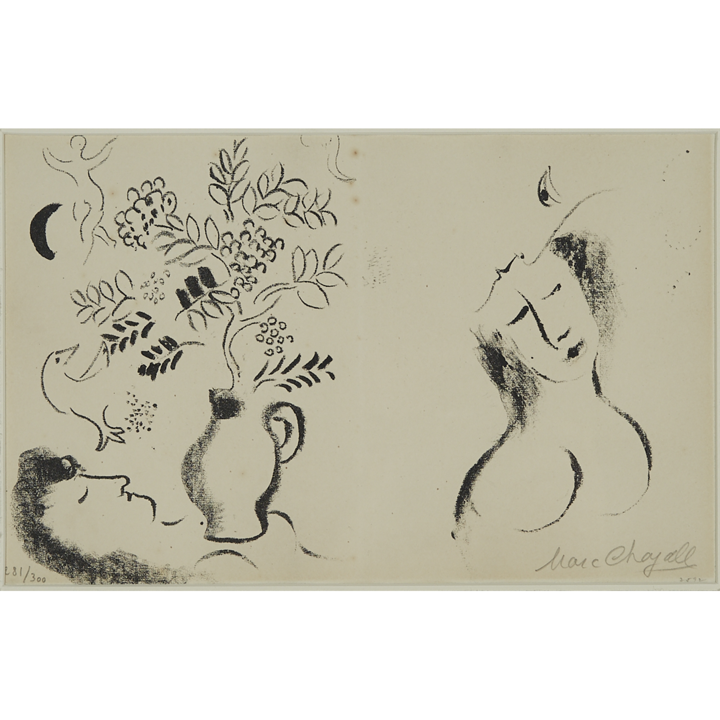 Marc Chagall | VASE AUX AMOUREUX (LITHOGRAPH FOR A CATALOGUE) (1959 ...