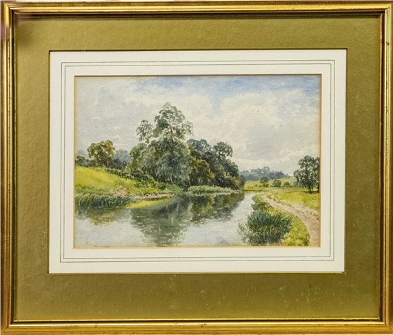 A PAIR OF RIVERSIDE SCENES by Albert Edmund Gyngell