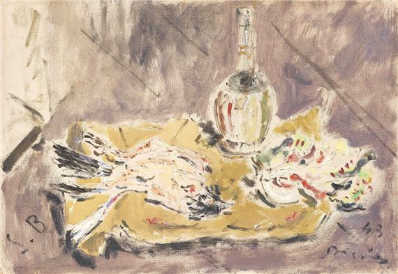 NATURA MORTA CON POLLI E FIASCO