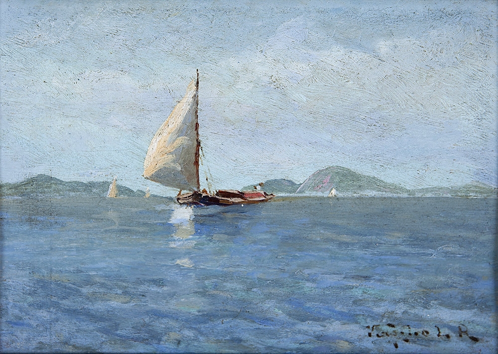 Artwork by Virgilio Lopes, Veleiro, Made of oil on panel