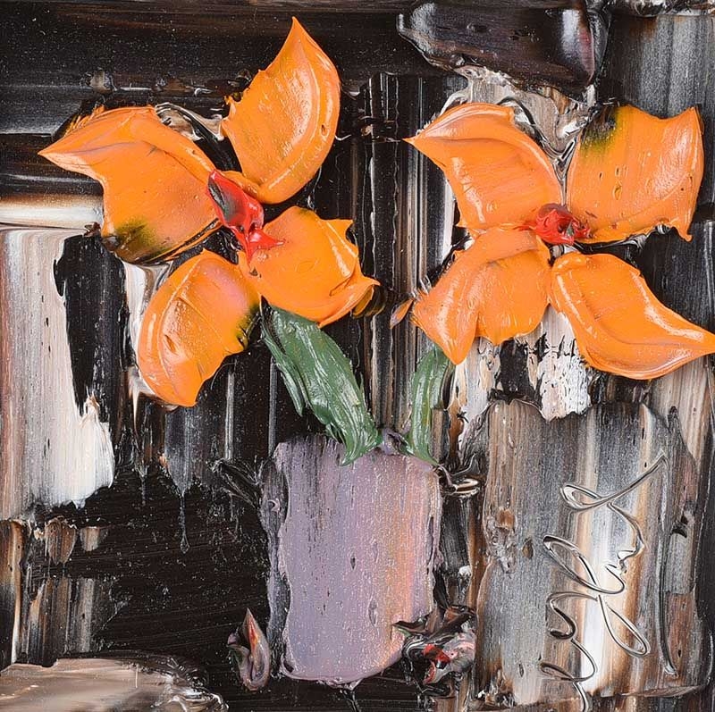 Colin Flack | ORANGE FLOWERS IN A VASE | MutualArt