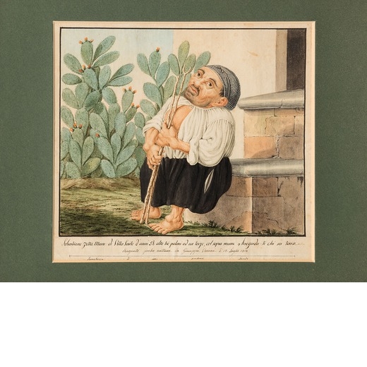 Artwork by Giuseppe Verani, Ritratto di Sebastiano Zetta Mura di Villa Sarto, Made of Watercolor on paper