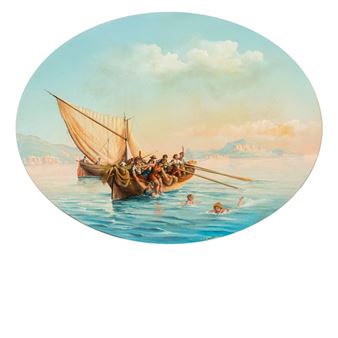 Two Works: Bagnanti a Capri; Tempio sulla via di Pozzuoli - Eduardo Matania