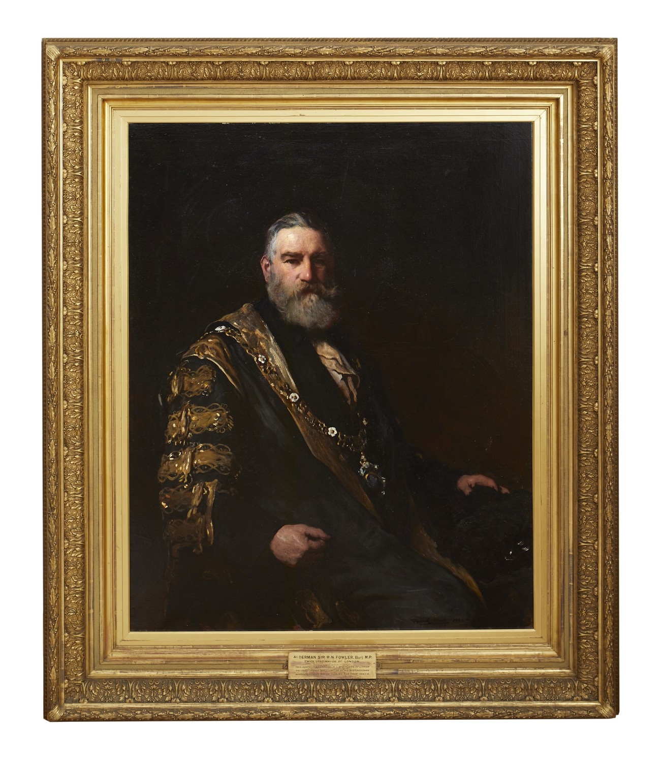 Artwork by Frank Holl, Portrait of Sir R. N. Fowler Bart M.P, Made of oil on canvas