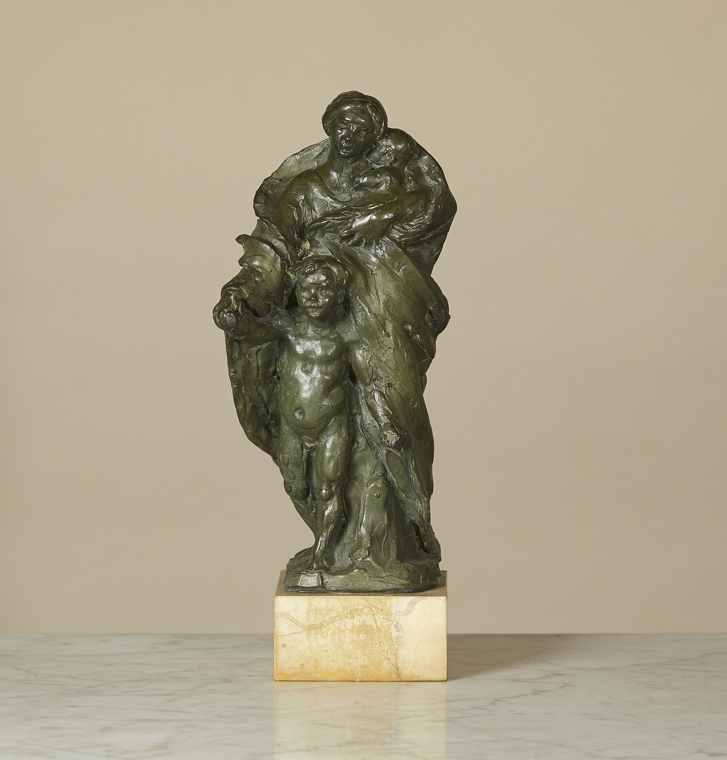 Artwork by Alfred Drury, Mother and Child (Education), Made of grey patina