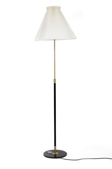 Aage Petersen Height Adjustable Floor Lamp With Black Lacquered Metal And Brass Mutualart