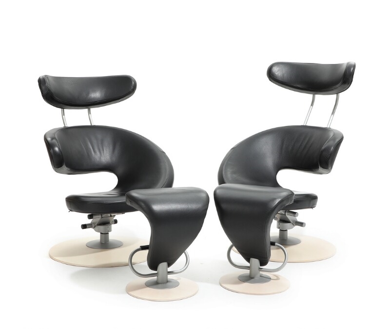 Artwork by Olav Eldøy, “P”, Made of black leather