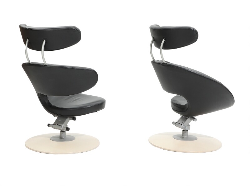 Artwork by Olav Eldøy, “P”, Made of black leather