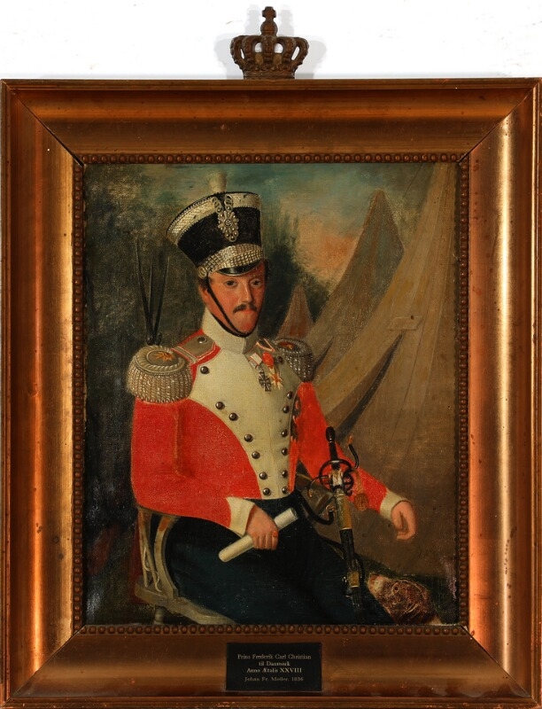 Artwork by Johan Frederik Møller, Portrait of prince Frederik Carl Christian, Made of Oil on canvas