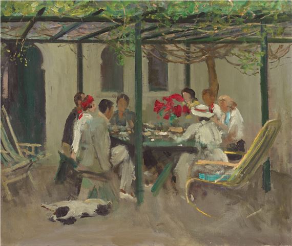 TEA AT PALM SPRINGS by John Lavery, Painted in 1938