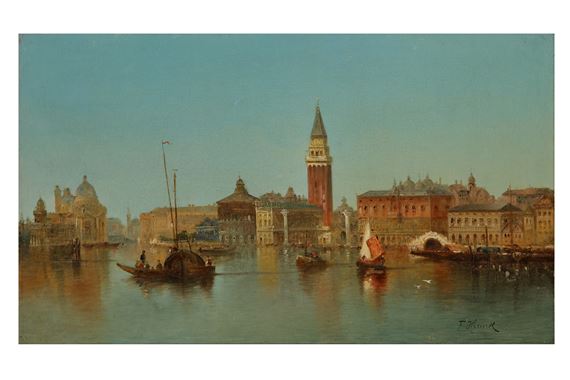 Venice: the Campanile, Piazza San Marco and the Doge's Palace; The Grand Canal, a pair by Ferdinand Hanuš Hérink