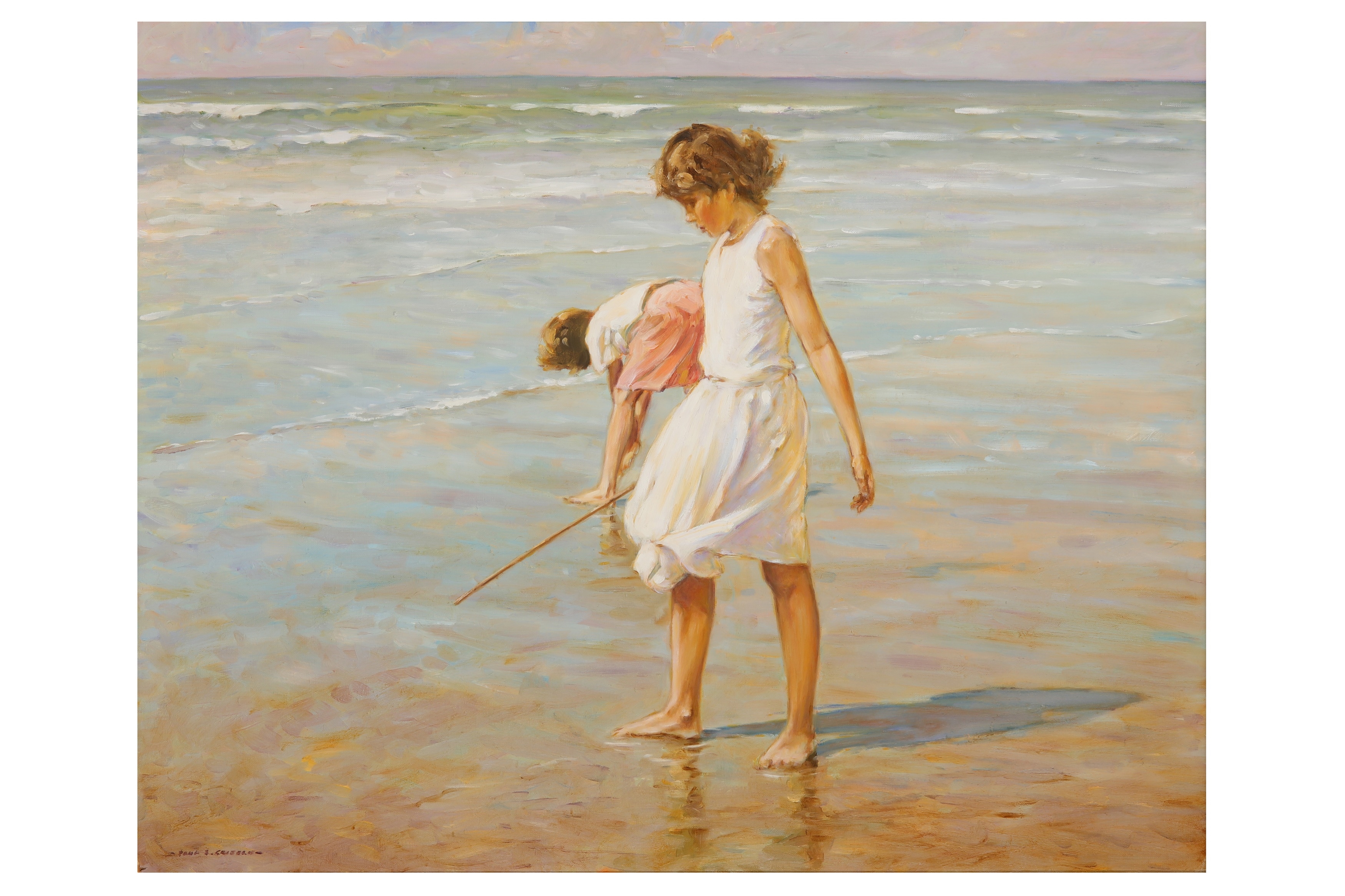 Artwork by Paul S. Gribble, Playing in the shadows, Made of oil on canvas