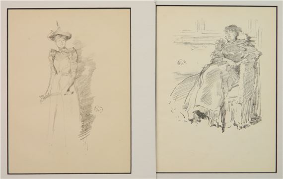 Two works: Gant de Suede; Robe Rouge by James Abbott McNeill Whistler, 1890