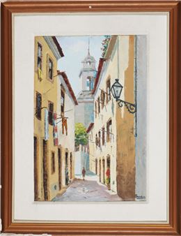 Vista de rua com figuras - Artur Real Chaves Bordalo da Silva