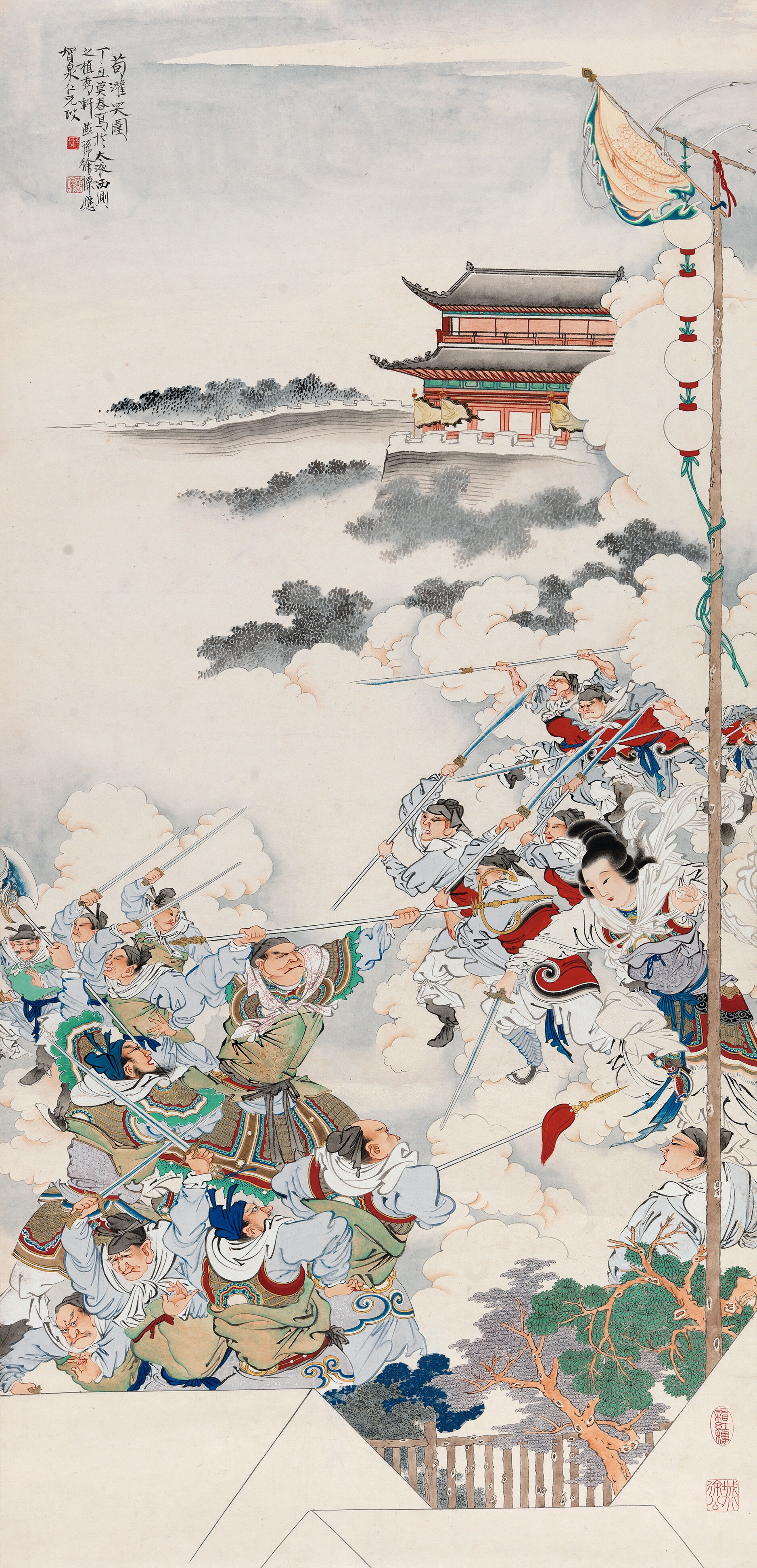 Artwork by Xu Cao, Fighting Through, Made of Ink and color on paper