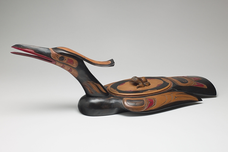 Artwork by Patrick Howard, Loon, Made of painted wood sculpture