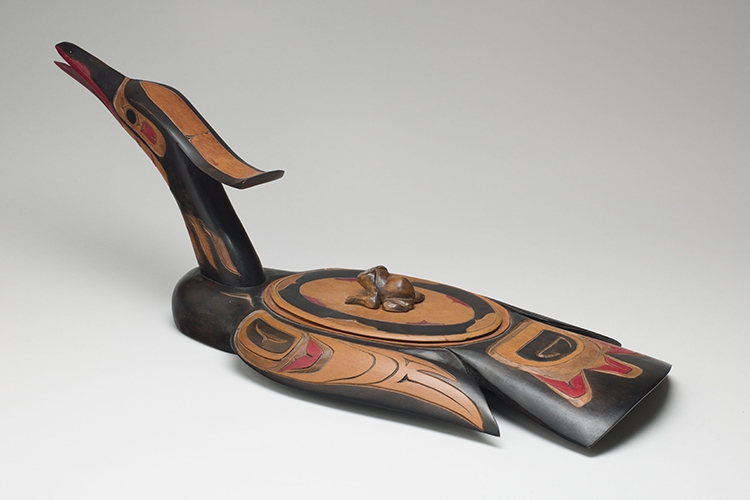 Artwork by Patrick Howard, Loon, Made of painted wood sculpture