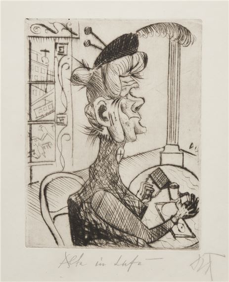Alte im Café by Otto Dix, 1920