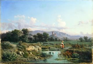 Paesaggio by Francesco Mancini, 1858