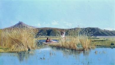 Lago Patria by Francesco Mancini, 1865