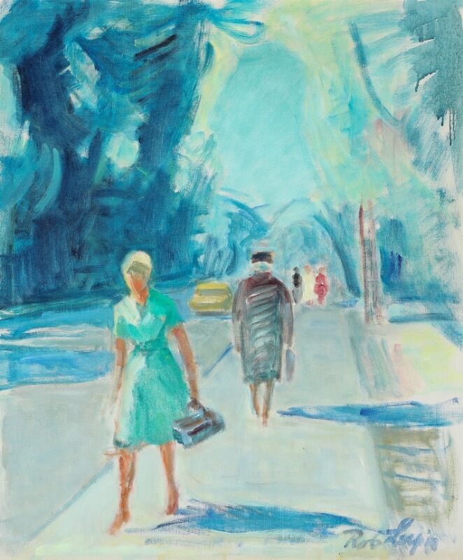 Artwork by Robert Leepin, Streetview, Made of Oil on canvas