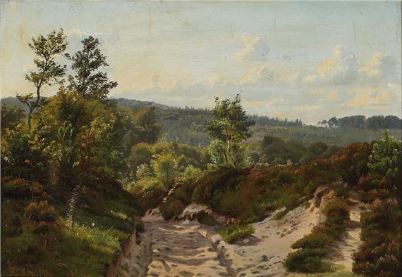 “Hulvej ved Rye” by Harald Frederik Foss, Aug. 1880