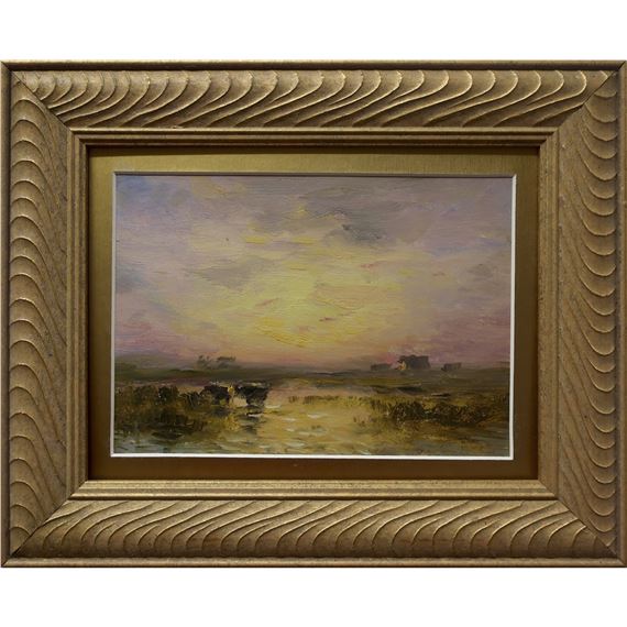 UNTITLED (CATTLE IN STREAM AT SUNSET) by John Colin Forbes