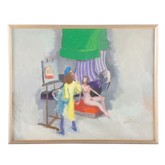 Artist with Nude Model - Javier Cabada