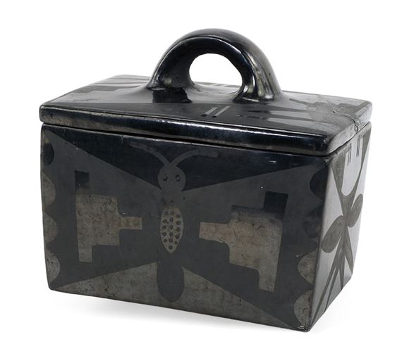 A Blackware Pottery Box by Maria Montoya Martinez