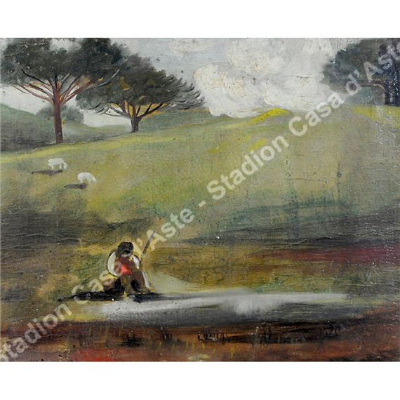 Paesaggio con Pastorello by Filippo de Pisis, 1916