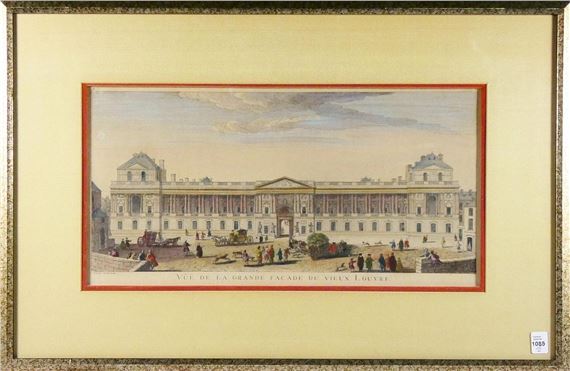 Two Works: "Vue de la Grande Facade du Vieux Louvre" ; "Vue de L'Hotel de Soubise" by Hyacinthe Rigaud