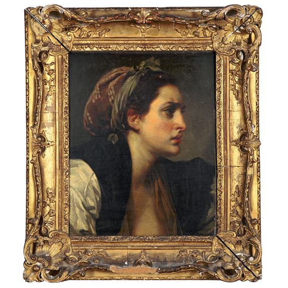 JEUNE FILLE DE PROFIL by Jean-Baptiste Greuze, 19th century