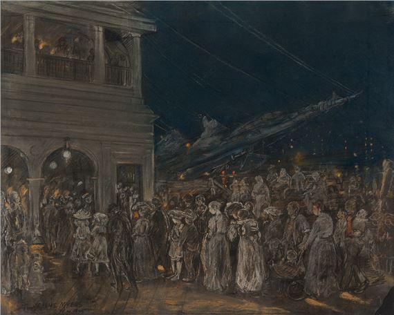 Study for "A North River Recreation Pier." by Jerome Myers, 1905