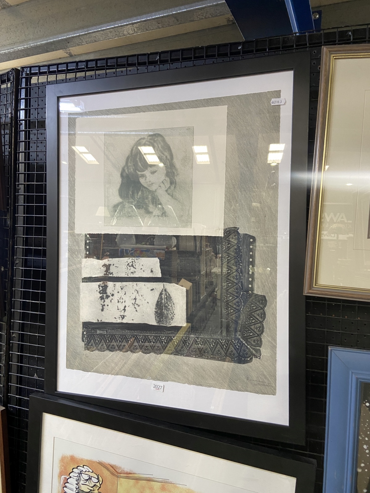 Artwork by Roussana Lenchit, Young Girl Dreaming, Made of etching