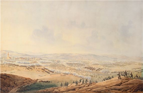 Combattimento a Eckmul presso Ratisbona Attacco vittorioso di Napoleone agli Austriaci by Giuseppe Pietro Bagetti, 1809