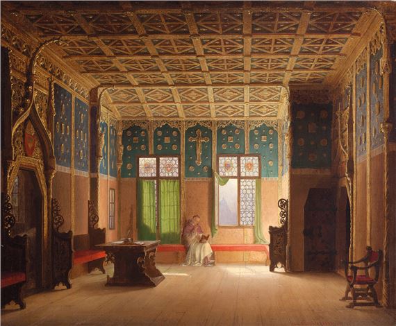 Prelato in lettura nella cattedrale by Max Emanuel Ainmiller, 1857