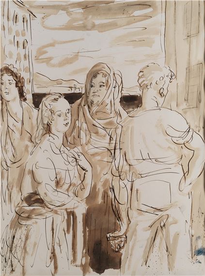 Galway Fisherfolk by Augustus Edwin John, Executed in 1915